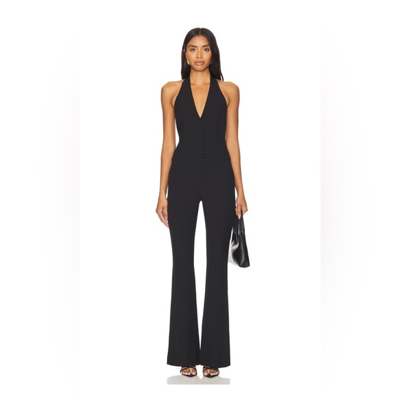 superdown Pants - superdown Black Halter Jumpsuit